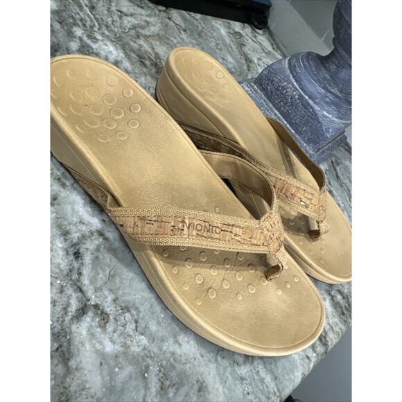 Vionic Women's Size‎ 10 Pacific High Tide Tan Cork Detail Platform Sandals - Picture 2 of 9